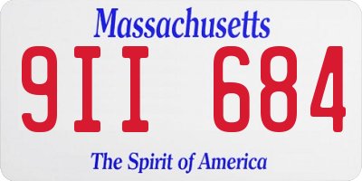 MA license plate 9II684