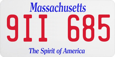 MA license plate 9II685