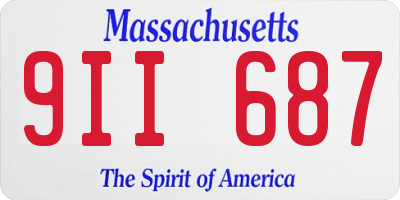 MA license plate 9II687
