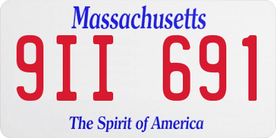 MA license plate 9II691