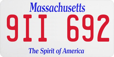 MA license plate 9II692