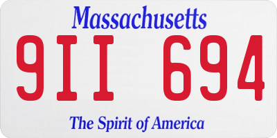 MA license plate 9II694