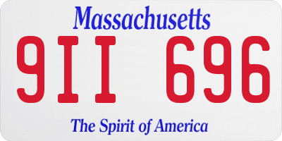 MA license plate 9II696
