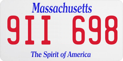 MA license plate 9II698