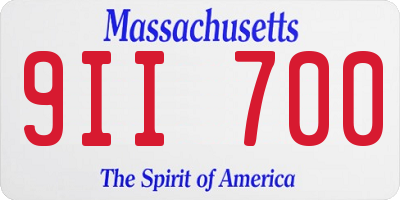 MA license plate 9II700