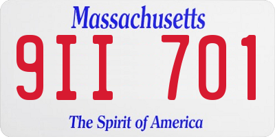 MA license plate 9II701