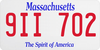 MA license plate 9II702