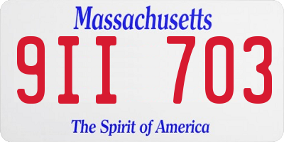 MA license plate 9II703