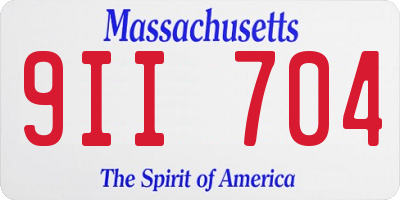 MA license plate 9II704