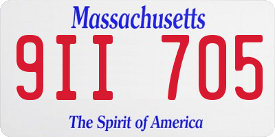 MA license plate 9II705