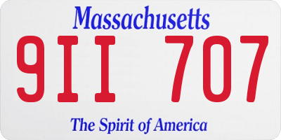 MA license plate 9II707