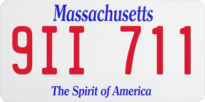 MA license plate 9II711