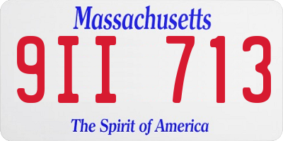 MA license plate 9II713