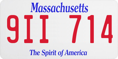 MA license plate 9II714