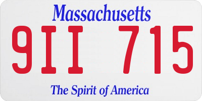 MA license plate 9II715