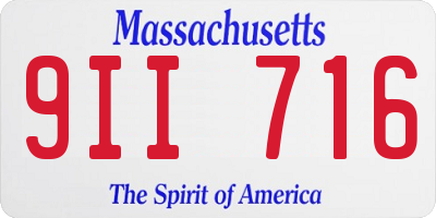 MA license plate 9II716