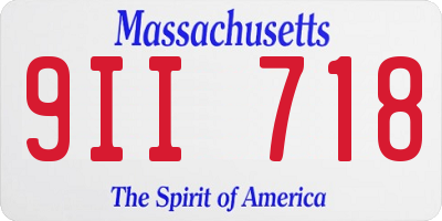 MA license plate 9II718