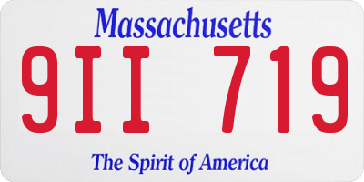 MA license plate 9II719