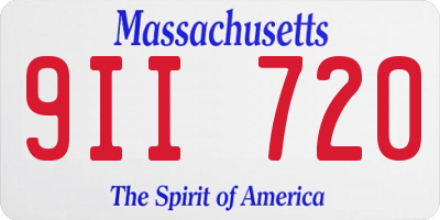 MA license plate 9II720