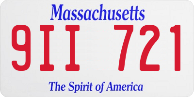 MA license plate 9II721