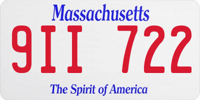 MA license plate 9II722