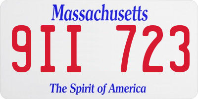 MA license plate 9II723
