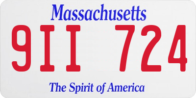 MA license plate 9II724