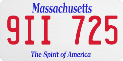 MA license plate 9II725