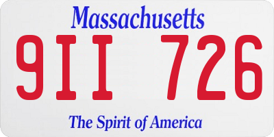 MA license plate 9II726