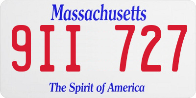 MA license plate 9II727