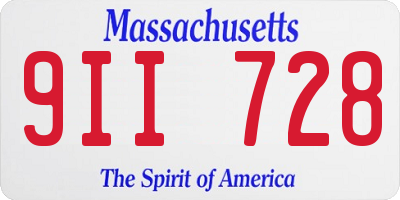 MA license plate 9II728
