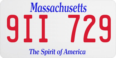 MA license plate 9II729