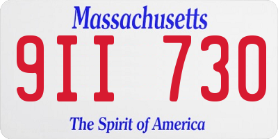 MA license plate 9II730