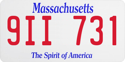 MA license plate 9II731