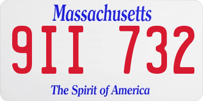 MA license plate 9II732