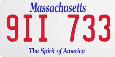 MA license plate 9II733