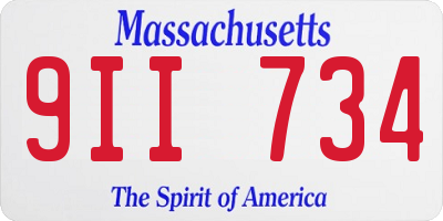 MA license plate 9II734
