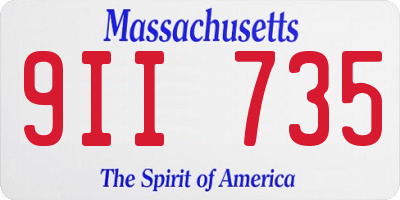 MA license plate 9II735