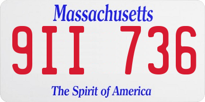 MA license plate 9II736