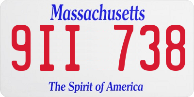 MA license plate 9II738