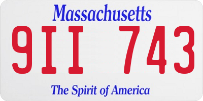 MA license plate 9II743