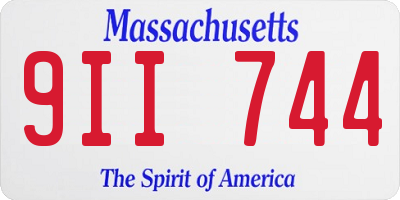 MA license plate 9II744
