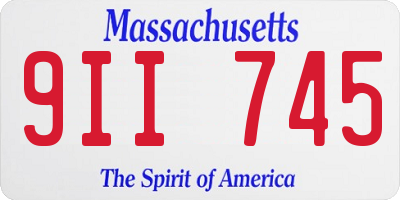 MA license plate 9II745