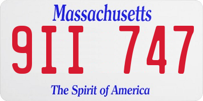 MA license plate 9II747