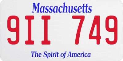 MA license plate 9II749