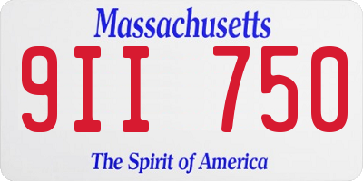 MA license plate 9II750