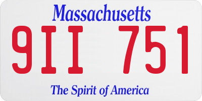 MA license plate 9II751