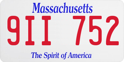 MA license plate 9II752