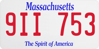MA license plate 9II753