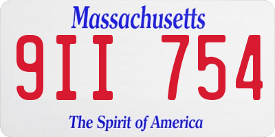 MA license plate 9II754
